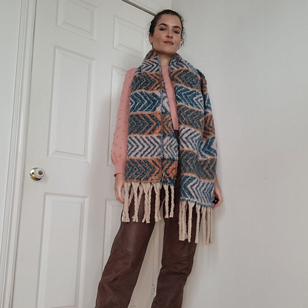 Oversized Aztec pattern scarf from the ARK brand